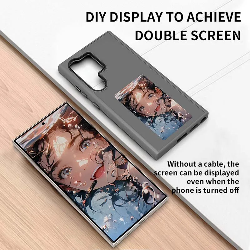 E ink Phone Case New-Tech NFC Function 4 Colors For Samsung Galaxy S25 S24 S23 Ultra DIY Screen Smart Phone Case Fund