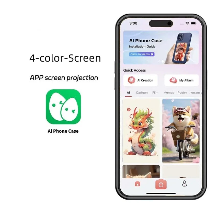 E-Ink NFC Function 3.7 Inches Screen Display Mob For IPhone16 13 14 15 Wireless Transmission Four colors Screen Projection