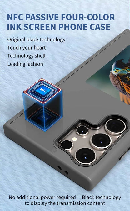 E ink Phone Case New-Tech NFC Function 4 Colors For Samsung Galaxy S25 S24 S23 Ultra DIY Screen Smart Phone Case Fund