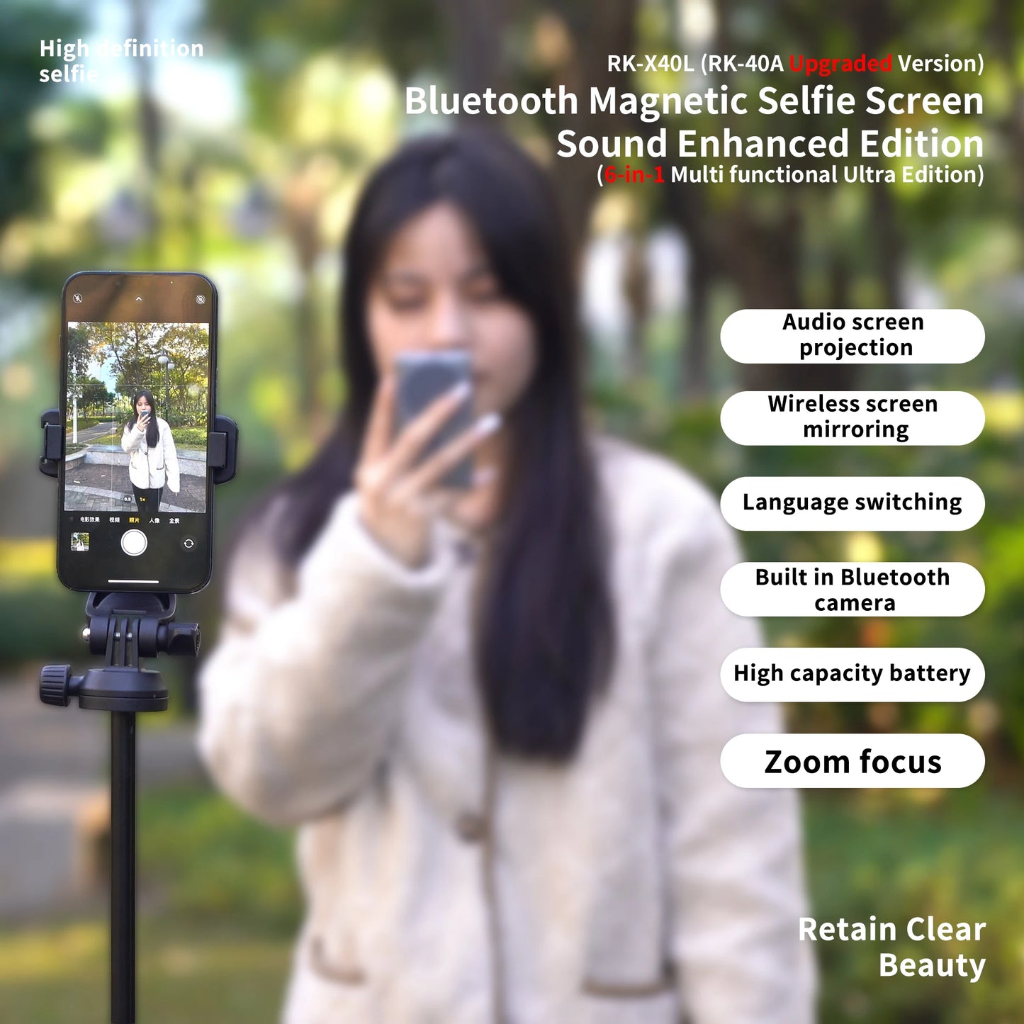 Magnetic Cell Phone Vlog Self Timer Monitor Screen Using Rear Camera Monitor For Live Streaming Creating Content Self-Timer