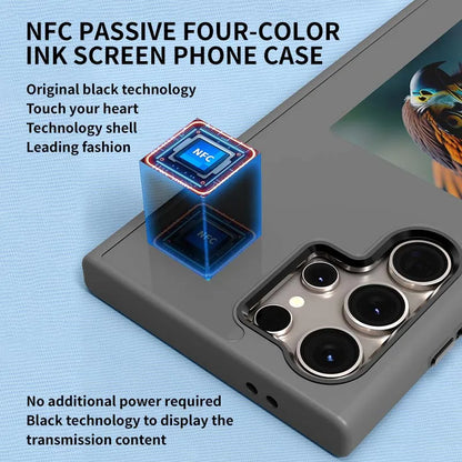 E ink Phone Case New-Tech NFC Function 4 Colors For Samsung Galaxy S25 S24 S23 Ultra DIY Screen Smart Phone Case Fund