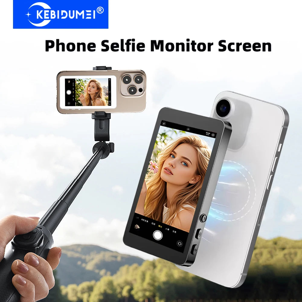 Magnetic Cell Phone Vlog Self Timer Monitor Screen Using Rear Camera Monitor For Live Streaming Creating Content Self-Timer