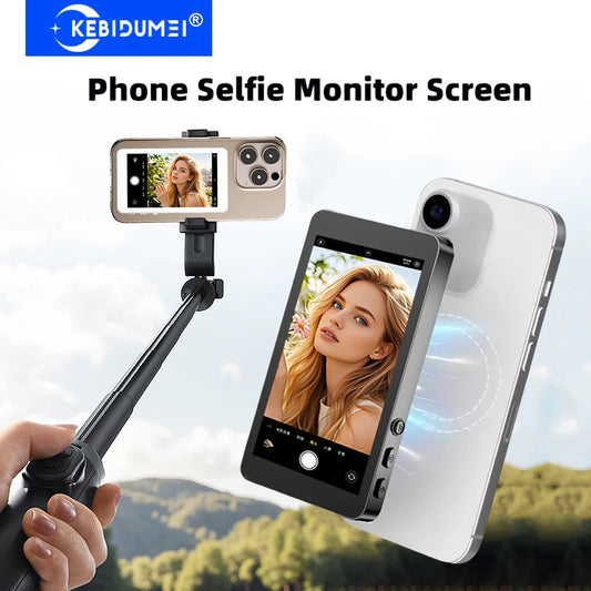 Magnetic Cell Phone Vlog Self Timer Monitor Screen Using Rear Camera Monitor For Live Streaming Creating Content Self-Timer