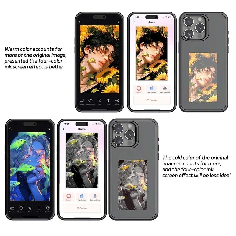 E-Ink NFC Function 3.7 Inches Screen Display Mob For IPhone16 13 14 15 Wireless Transmission Four colors Screen Projection